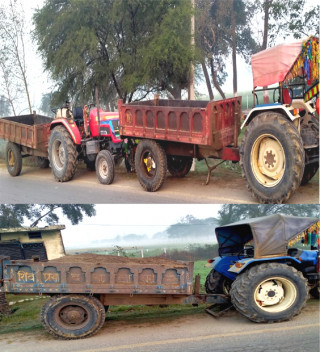 नदीजन्य पदार्थको चोरीमा संलग्न तीनवटा ट्याक्टर प्रहरीको नियन्त्रणमा