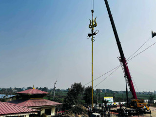तिलोत्तमामा १०८ फिट अग्लो त्रिशुल स्थापना