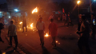 नेता–कार्यकर्ता रिहाइको माग गर्दै भैरहवामा राप्रपाको मसाल जुलुस