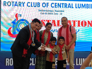 एरिक र इभानको उपचारका लागि रोटरी सेन्ट्रल लुम्बिनीद्वारा ६१ हजार सहयोग