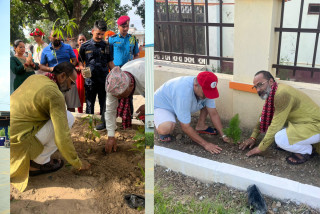 भैरहवाको शिव मन्दिरमा १०८ बृक्षारोपण
