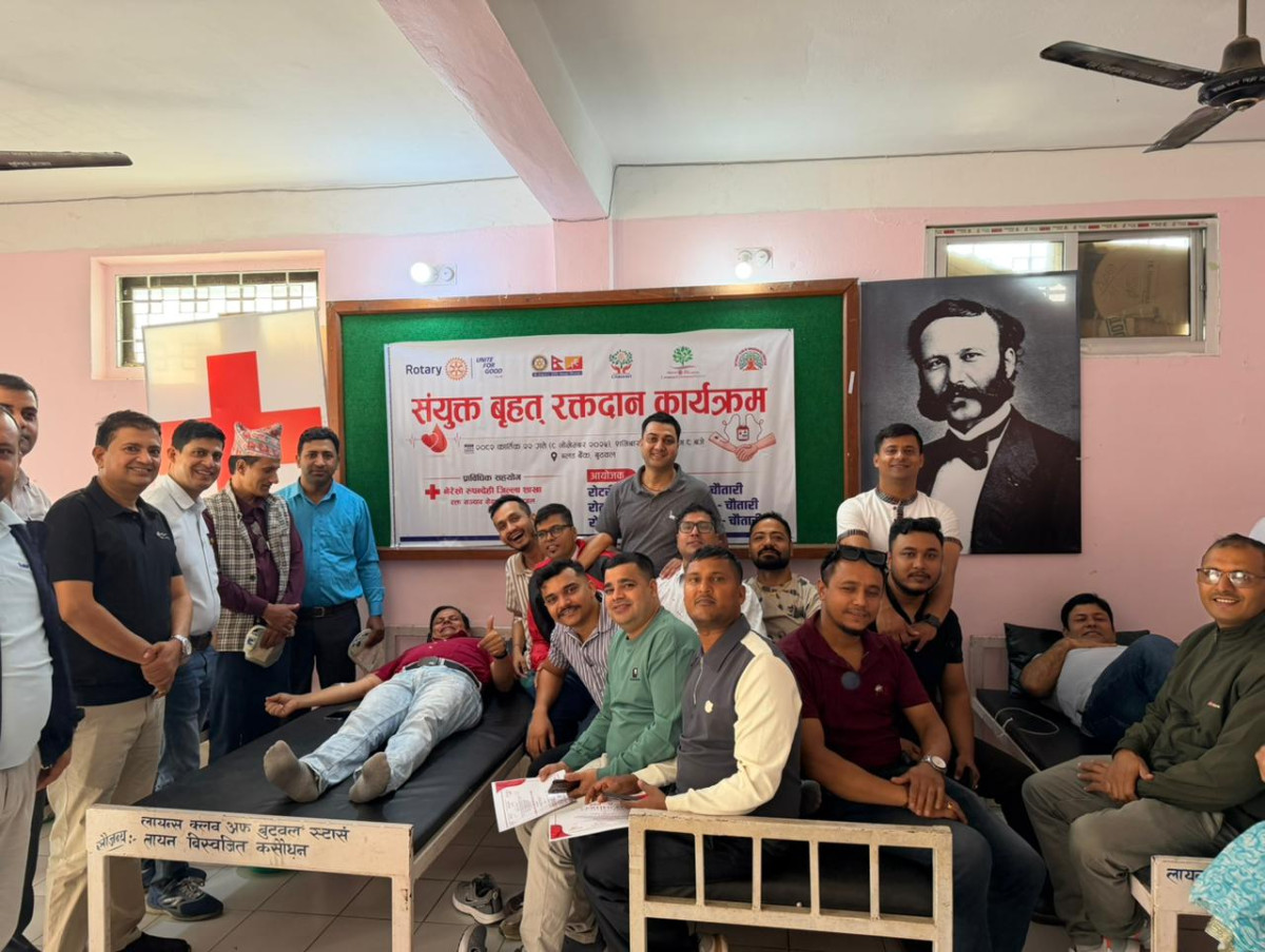 रोटरी बुटवल चौतारीद्वारा रक्तदान, १०१ युनिट रगत संकलन