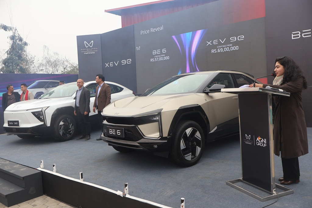 महिन्द्राको इलेक्ट्रिक ओरिजिन एसयूभी ‘बीई–६’ र ‘एक्सईभी ९–ई’ रुपन्देहीमा सार्वजनिक