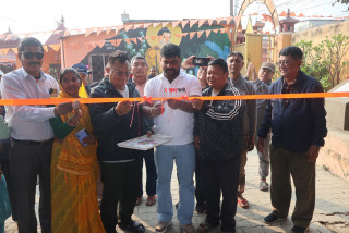 दुर्गा, शिव तथा कृष्ण मन्दिर परिसरमा नवनिर्मित ट्रसको उद्घाटन
