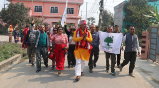 जेन–जी पुस्ताको भावना अनुरुप काम गर्ने वाचासहित मत माग्न व्यस्त कांग्रेस उम्मेदवार के.सी