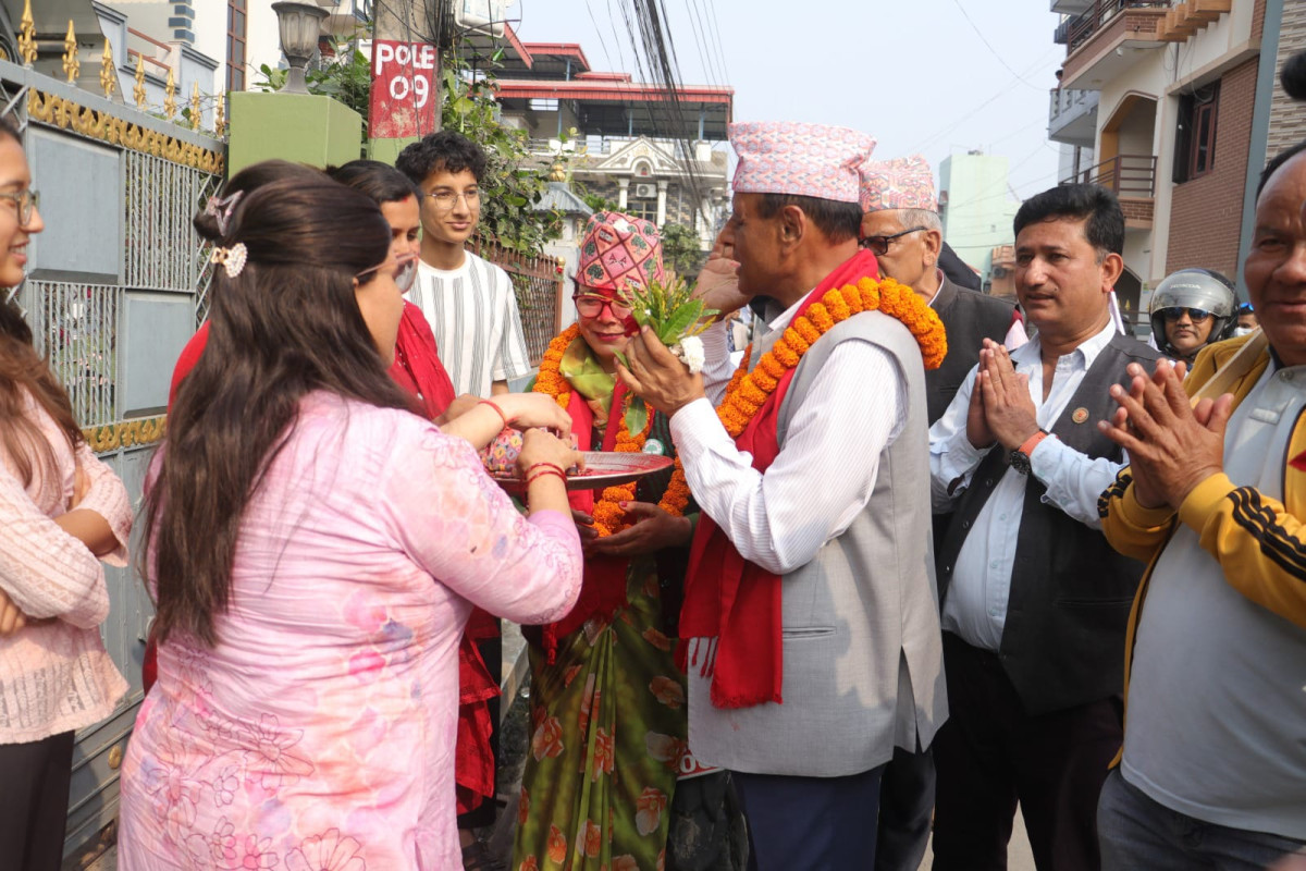 रूपन्देही–२ मा कांग्रेसको घरदैलो : मतदाताहरूले दिए पौडेललाई जीतको शुभकामना