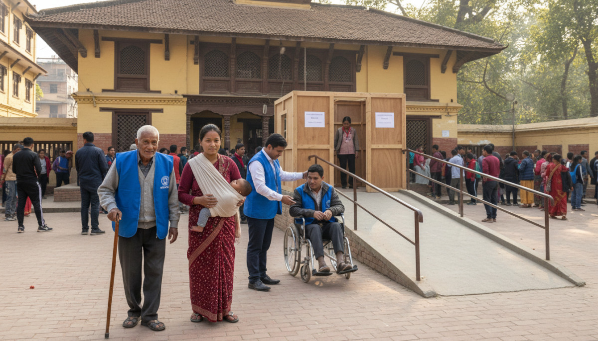 ज्येष्ठ नागरिक र अपाङ्गता भएकाले मतदान गर्न लाइन बस्नु नपर्ने