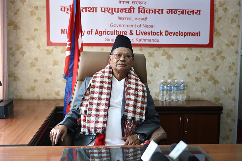 रासायनिक मल अभाव हुन नदिन ‘अनलाइन सिस्टम’ विकास गर्दैछु- कृषिमन्त्री परियार