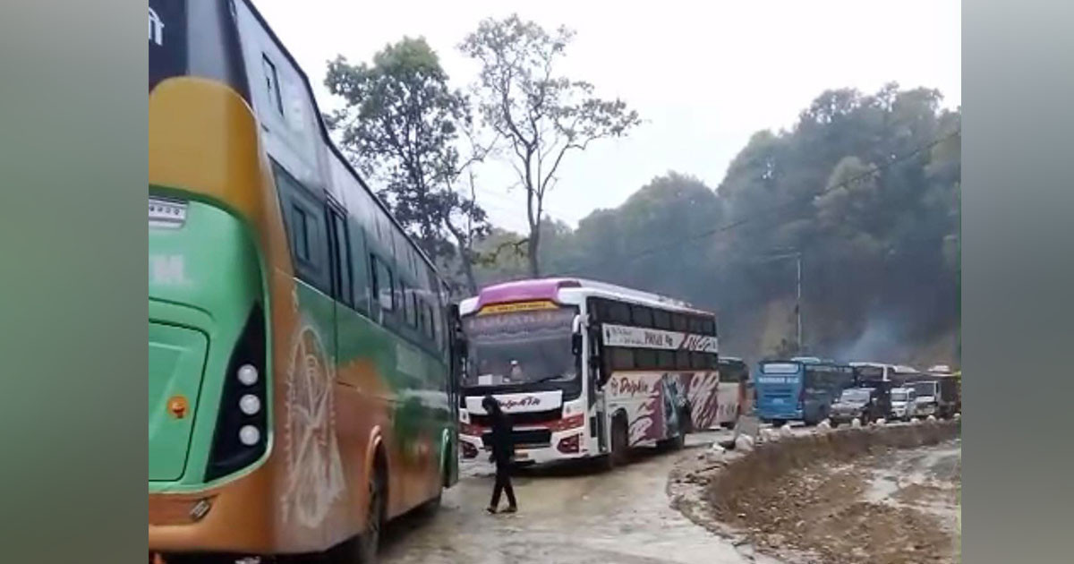दाउन्ने सडकखण्ड एकतर्फी सञ्चालनमा
