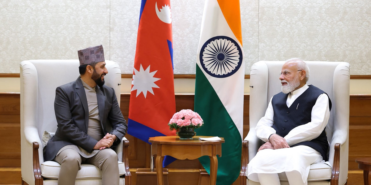 रास्वपा सभापति रवि लामिछाने र भारतीय प्रधानमन्त्री नरेन्द्र मोदीबीच भेटवार्ता