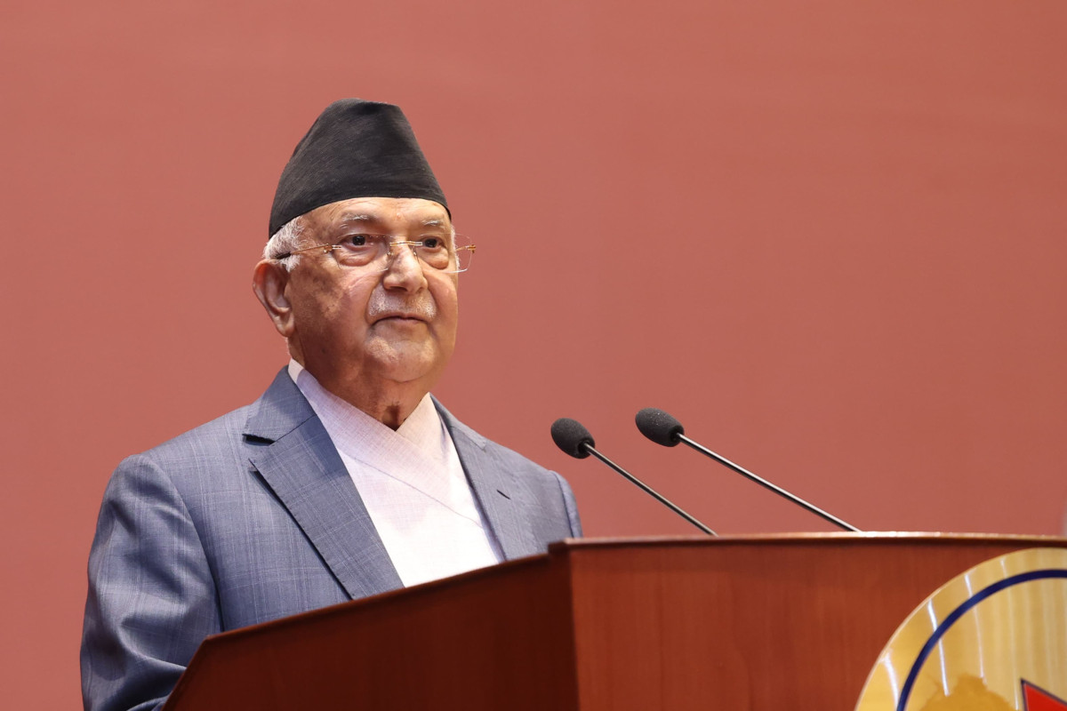 राष्ट्रियसभाको बैठकमा  प्रधानमन्त्री केपी शर्मा ओलीबाट सम्बोधन