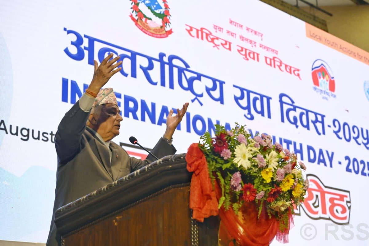 गणतन्त्रको जगमा उभिएर समृद्ध नेपाल बनाउने युगिन अभिभारा युवाहरूको काँधमा आइसकेको छ : राष्ट्रपति