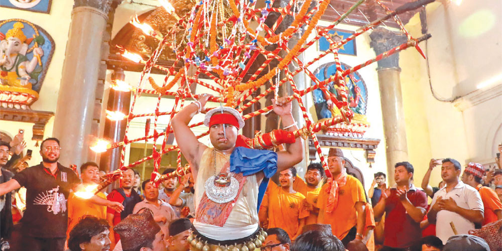 Tongue piercing festival in Madhyapurthimi today