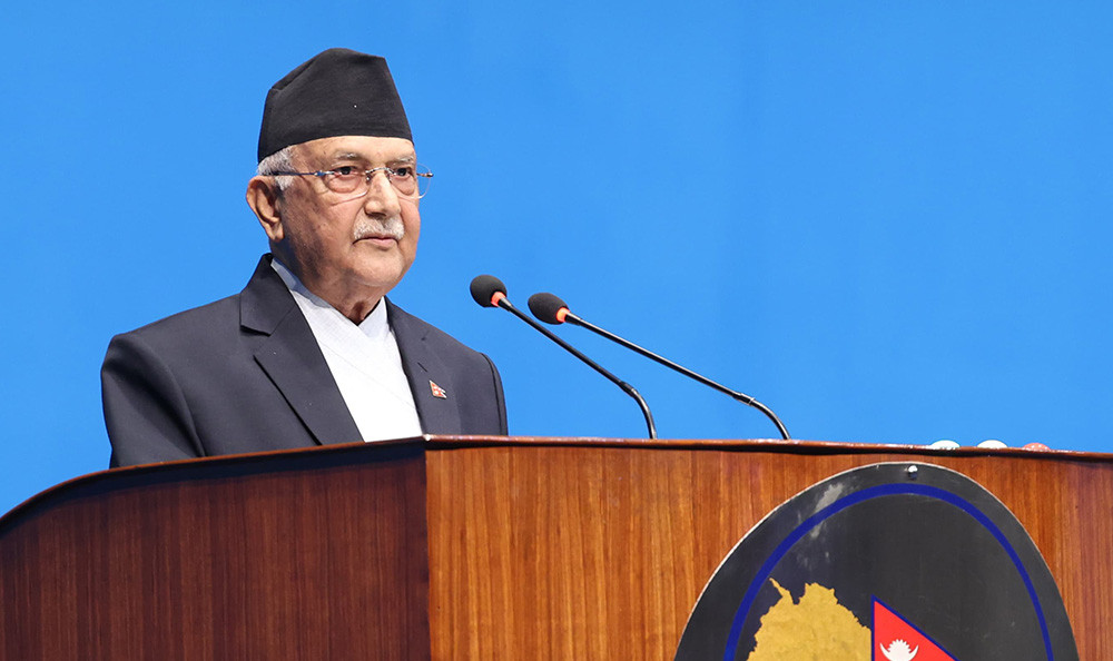 प्रधानमन्त्री ओलीले आज प्रतिनिधिसभाको बैठकमा सम्बोधन गर्दै