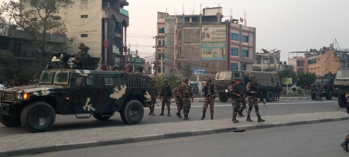 जेन–जी प्रदर्शन: नयाँ बानेश्वर क्षेत्रमा पुग्यो नेपाली सेना