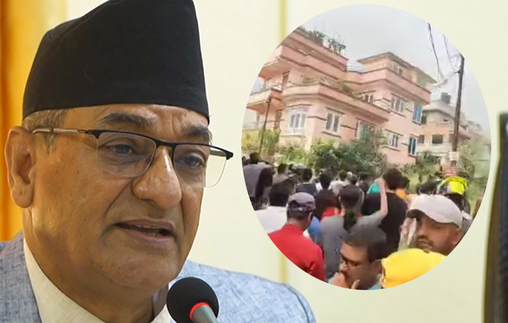 रमेश लेखकको नैकापस्थित निवास घेराउ